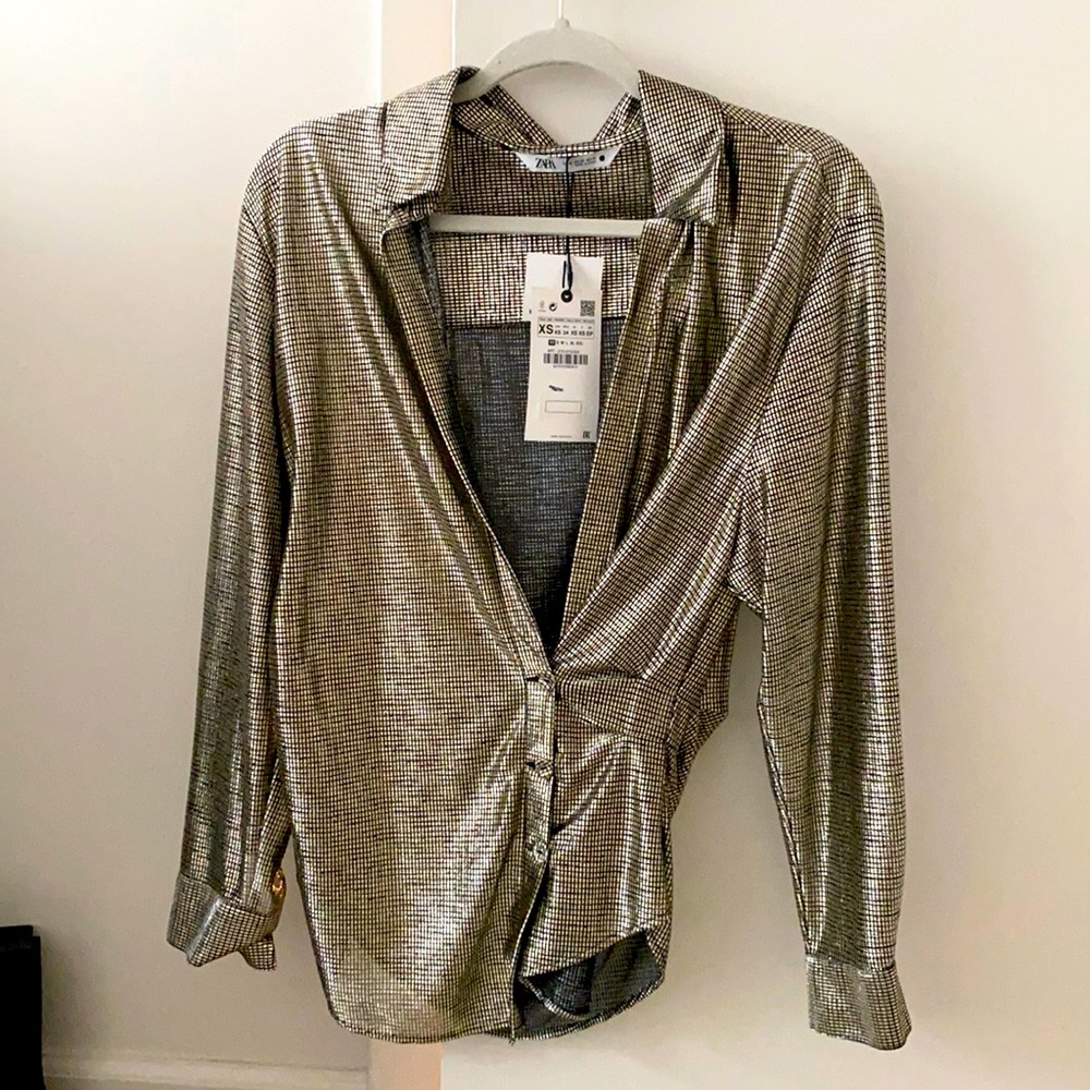 Zara metallic Shirt XS